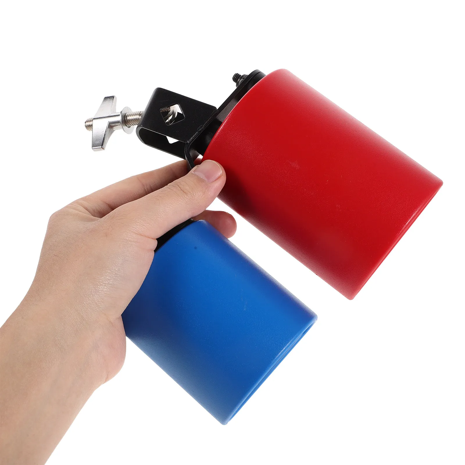 1Set Dual Tone Cowbell Bicolor High Medium Pitch Mounted Percussion Instrument Band Practice Drum Set Training