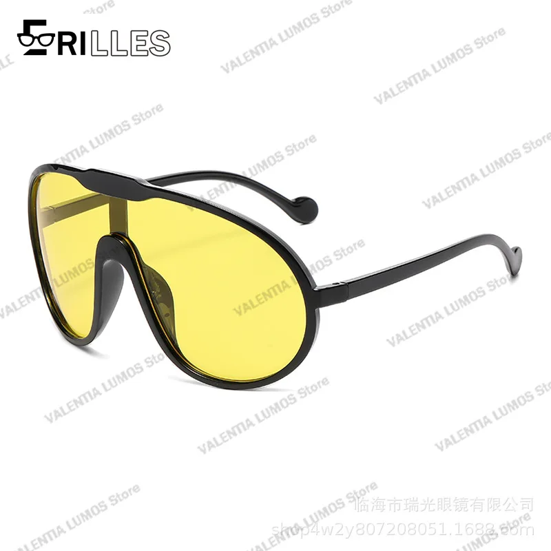 نظارات شمسية كبيرة الحجم للجنسين من Aviator، عدسات الكل في واحد مقاومة للرياح UV400، ضرورية للسفر وأزياء الشارع، عرض لفترة محدودة