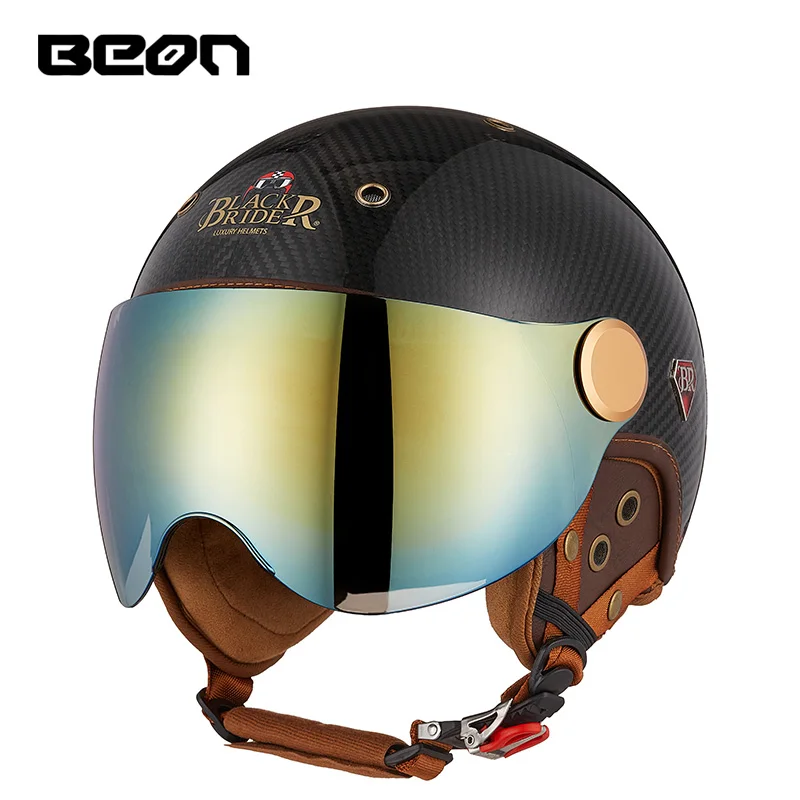 

BEON New Arrival BR13 Summer Carbon Fiber Open Face Helmets Motorcycle Unisex Adult Light Weight Scooter E-bike Helmets Casque