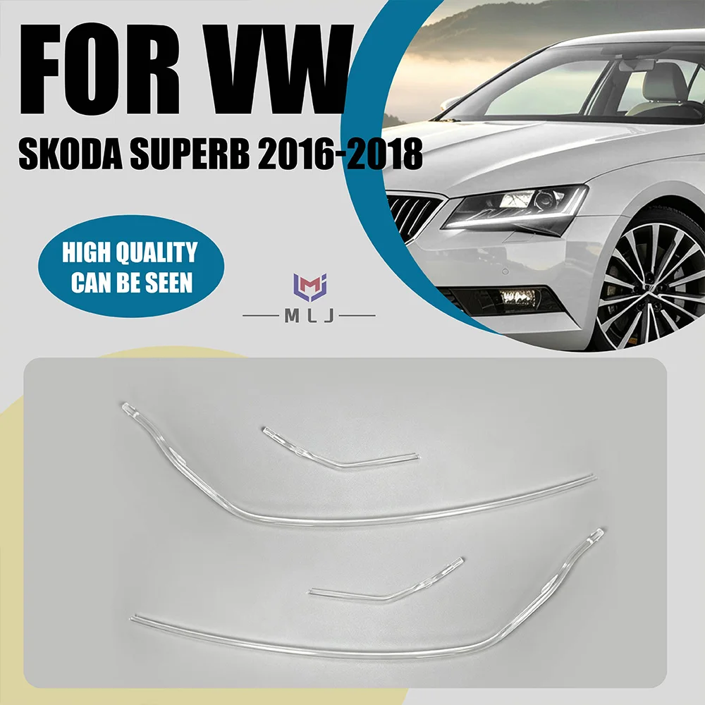 For VW Skoda Superb 2016 2017 2018 LED Angel Eyes DRL Headlight Light Guide Strip Daytime Running Light Light Guide Strip Tube