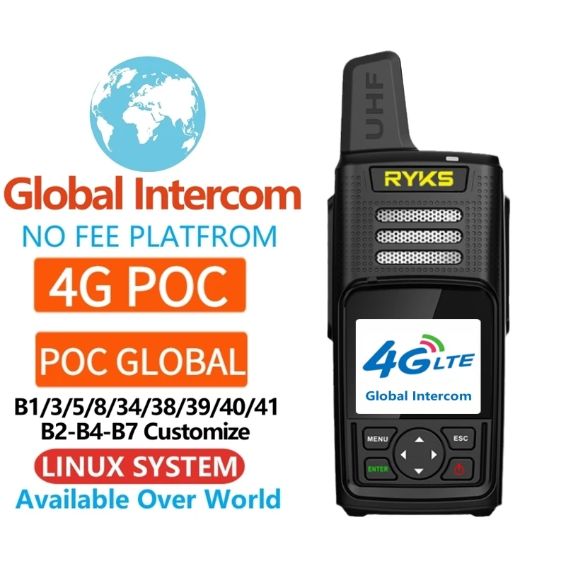 

4G Network Radio LTE/WCDMA/GSM Walkie Talkie Compatible with Global poc