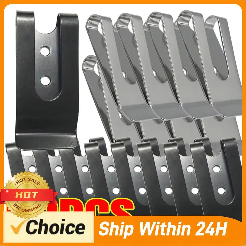 Metal Belt Clip Holster Sheath Belt Clip Double Holes Buckle Spring Hook Belt Clip for Belt Bag Leather DIY for Wallets Pouches