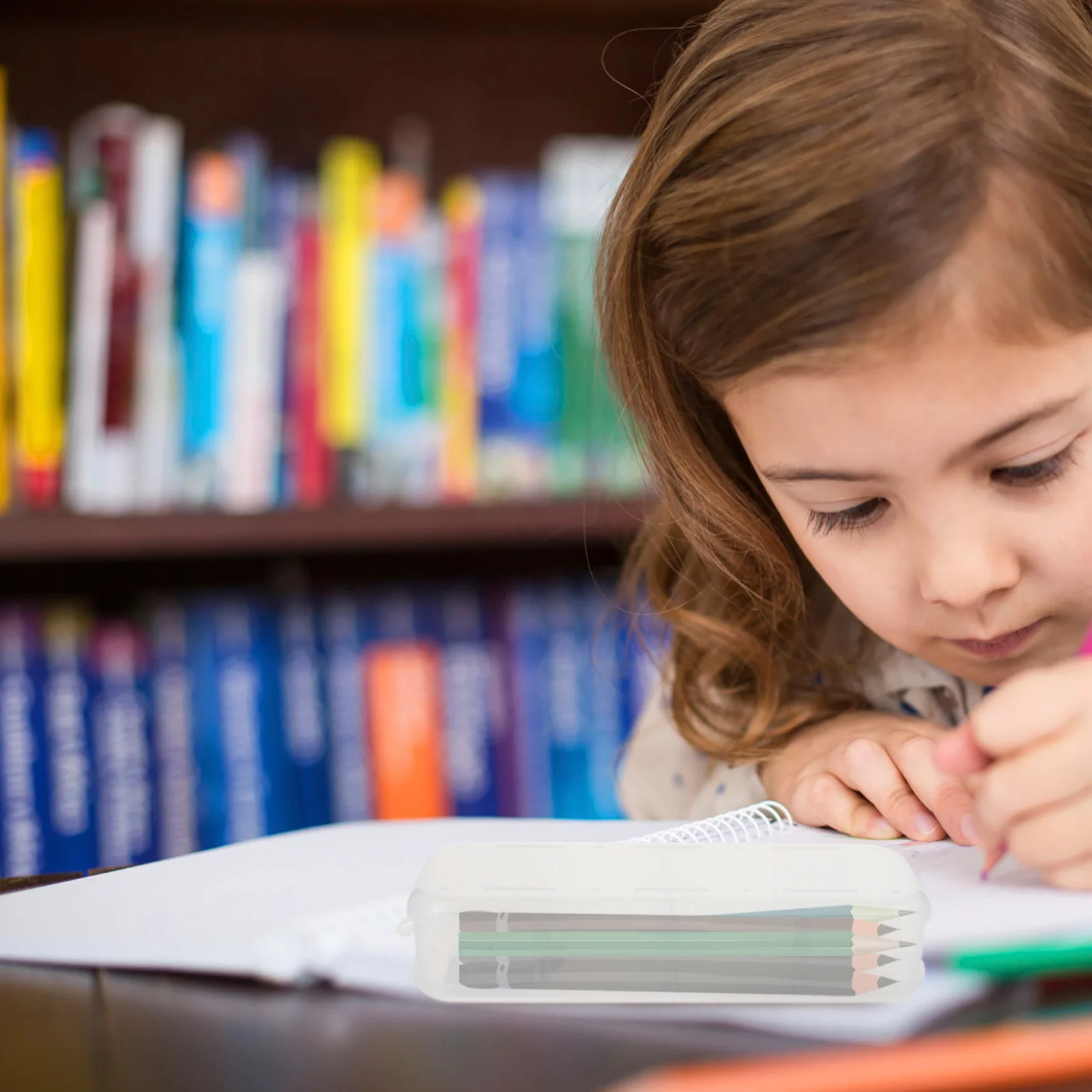 

2Pcs Transparent Plastic Pen Case with Tight Seal Lid Double Layer Student Pencil Box for Neat School Office Organization