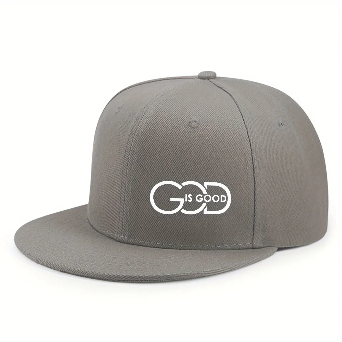 Unisex-Baseballkappe mit verstellbarem Riemen, flacher Krempe, mit Aufdruck „GOD IS GOOD“, lässige Kopfbedeckung für Damen und Herren, modisch, atmungsaktiv, für den Außenbereich. – Detail 3