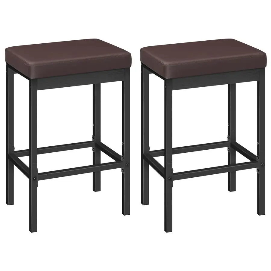 

Bar Stools, Set of 2 Barstools, 24.8Inch Height Stools, Breakfast Barstools, Kitchen Bar Chairs, 2 Thick Upholstery, for Kitche