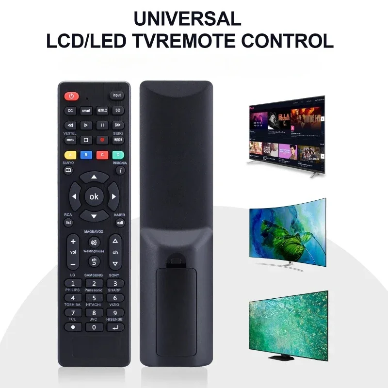 Controle Remoto Universal para TVs Samsung, TCL, Philips, Vizio, Sharp, Sony, Panasonic, Sanyo, Insignia, Toshiba e Outras Marcas de Smart TV