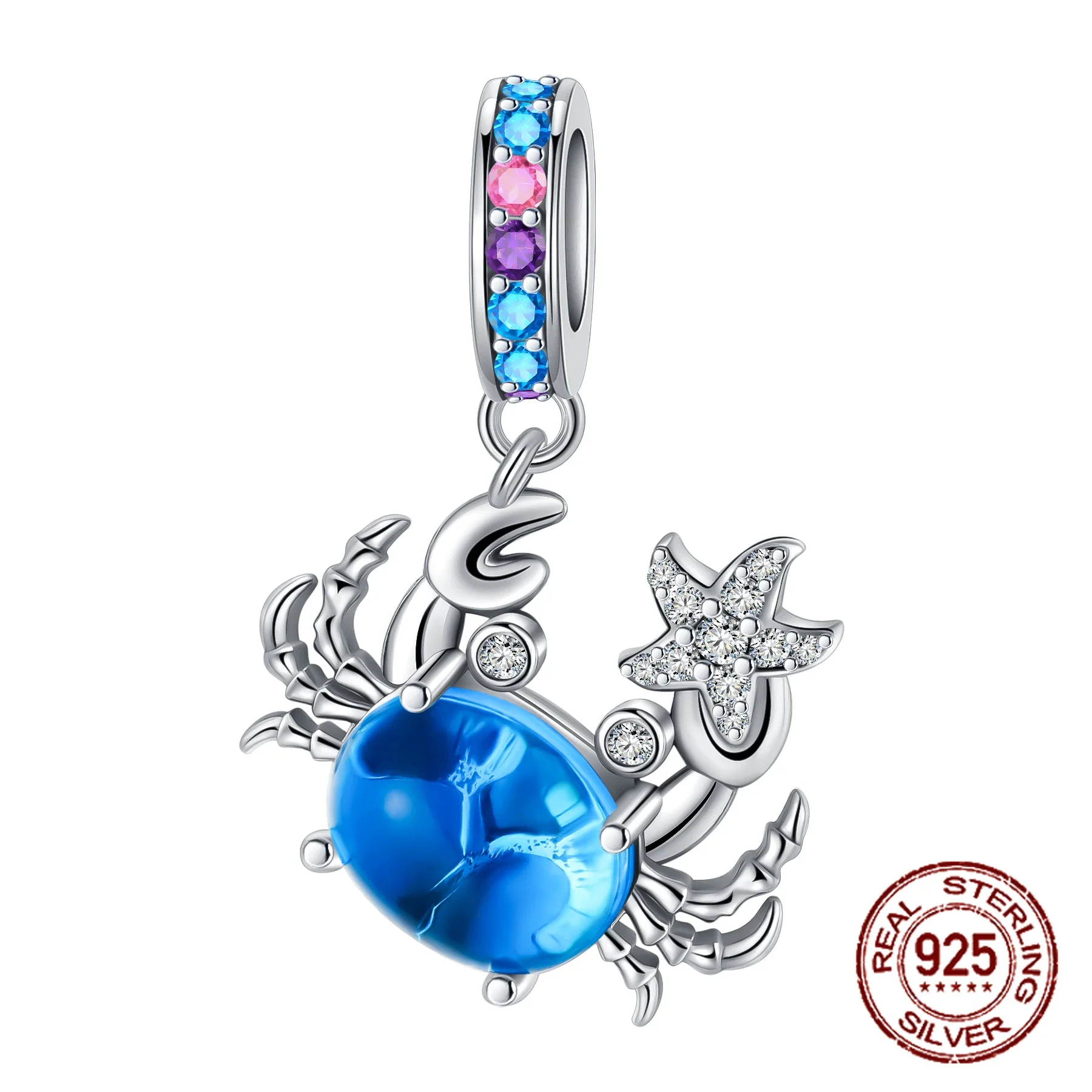 2023 New 925 Sterling Silver Blue astronaut planet Ocean Dolphin Charm Bead Fit Bracelet Women Jewelry DIY Gift