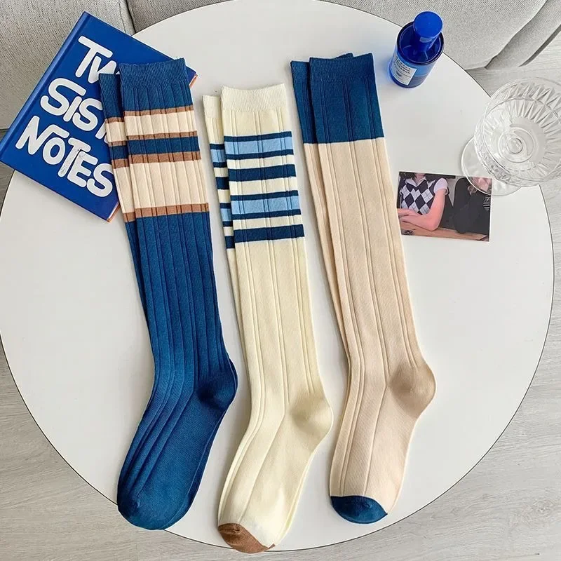 1/3 Pairs College Style Classic Striped Student Calf Socks Slimming Socks Children's Socks Casual and Comfortable Thin Design