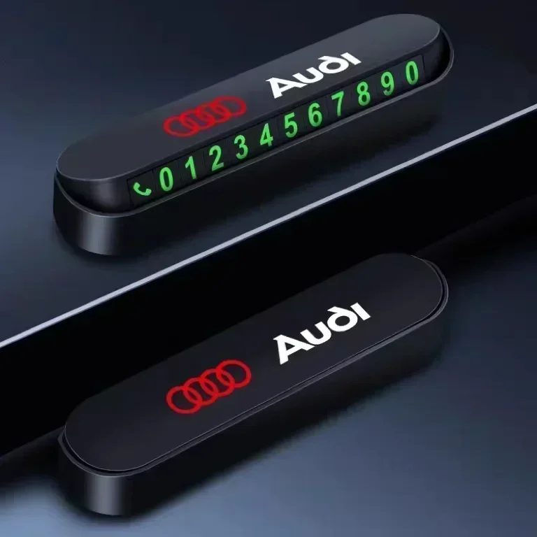 

1Pcs Car Temporary Parking Card For AUDI Phone Number Card Plate Sticker For Sline A4 TT A6 A3 A8 Q3 Q5 Q7 Q8 Car Accessories