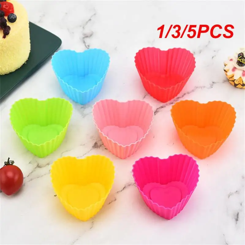 1/3/5PCS Silicone Cake Mold Easy Clean Non-stick Cake Mold Muffin Cupcake Liners Reusable Muffin Mold Diy