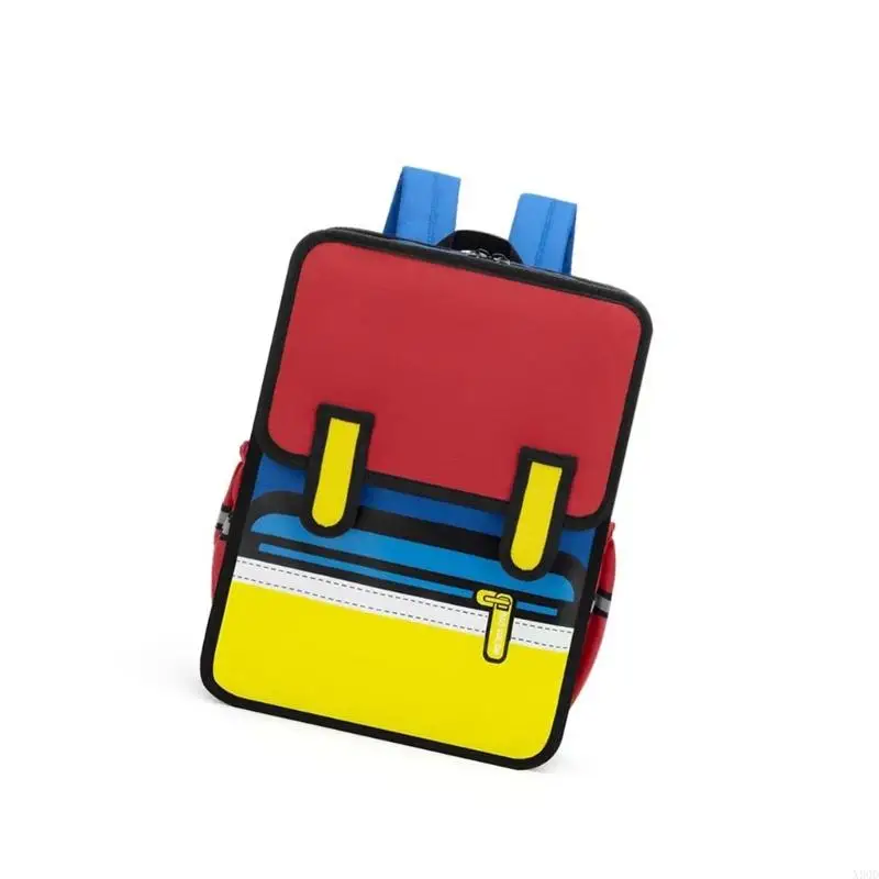 X90D 3D Cartoon Backpack for Kids School Bag Bag Bag Bag Bag Daypack مناسبة للأنشطة المدرسية والرحلات القصيرة #5