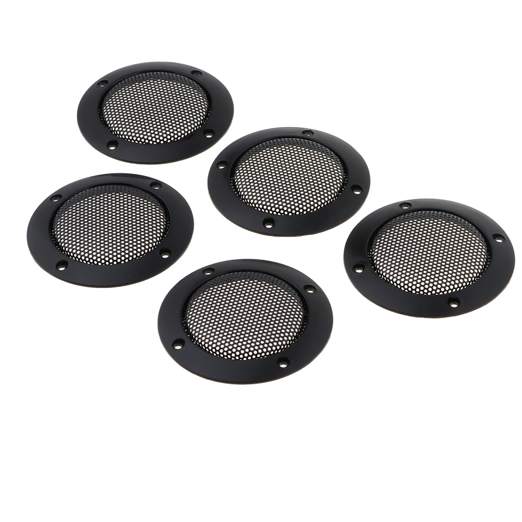 5 Pieces Speaker Grills Cover Case with 20 pcs Screws for 5 Inches Speaker Mounting Home Audio DIY