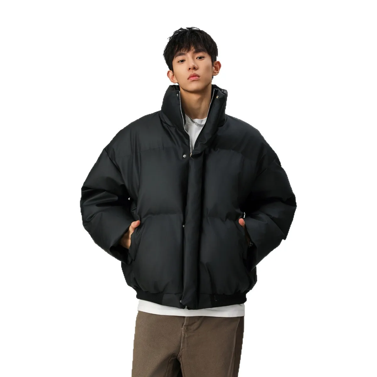 Jaet ort masculino de algodão de inverno, gola de couro duro, American Sle Thiened Casual Faion Youth ulated na China