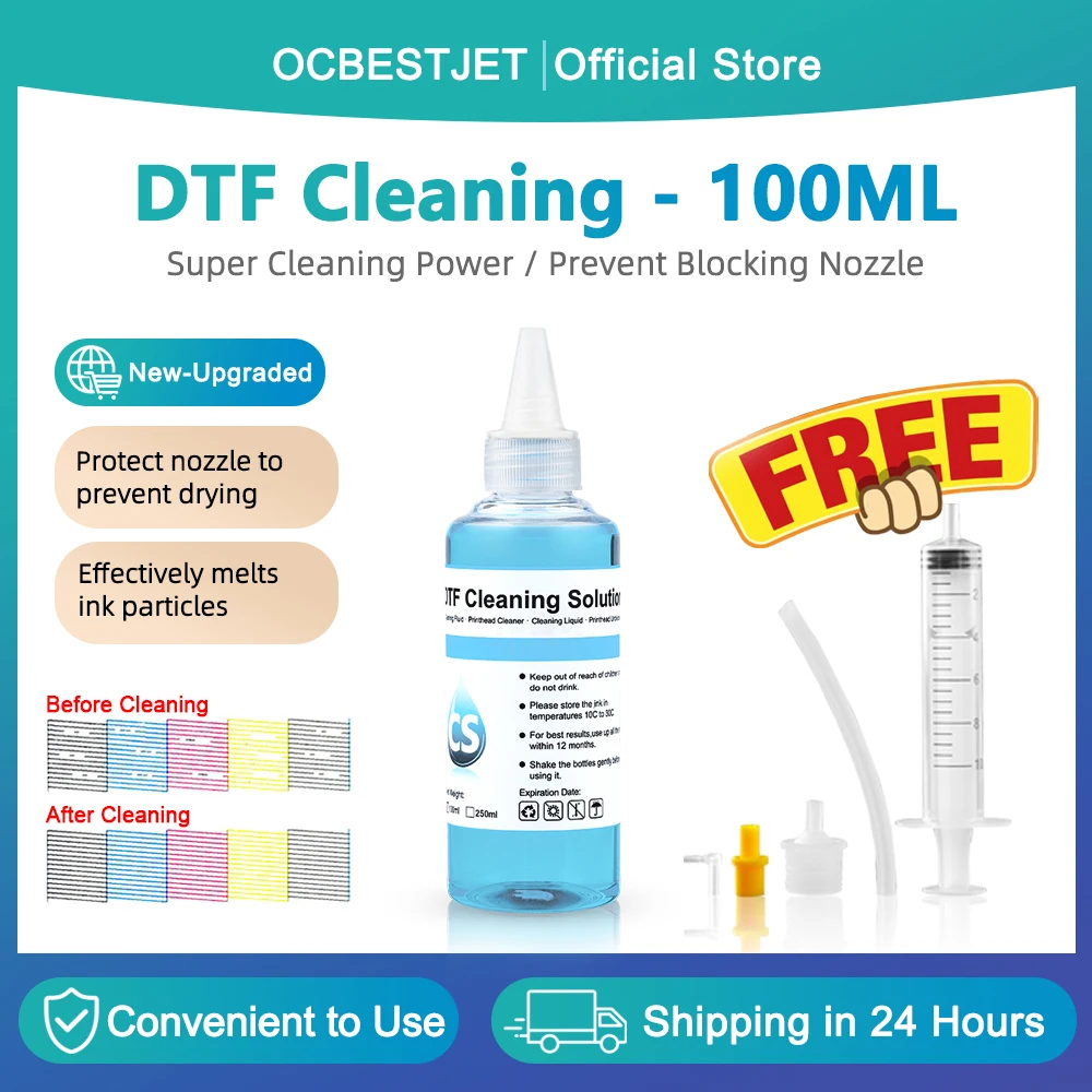 DTF Power Cleaner DTF Cleaning Solution Liquid For Direct to Film Printer Printhead Tube Maintenance  (4 Capacity Options)