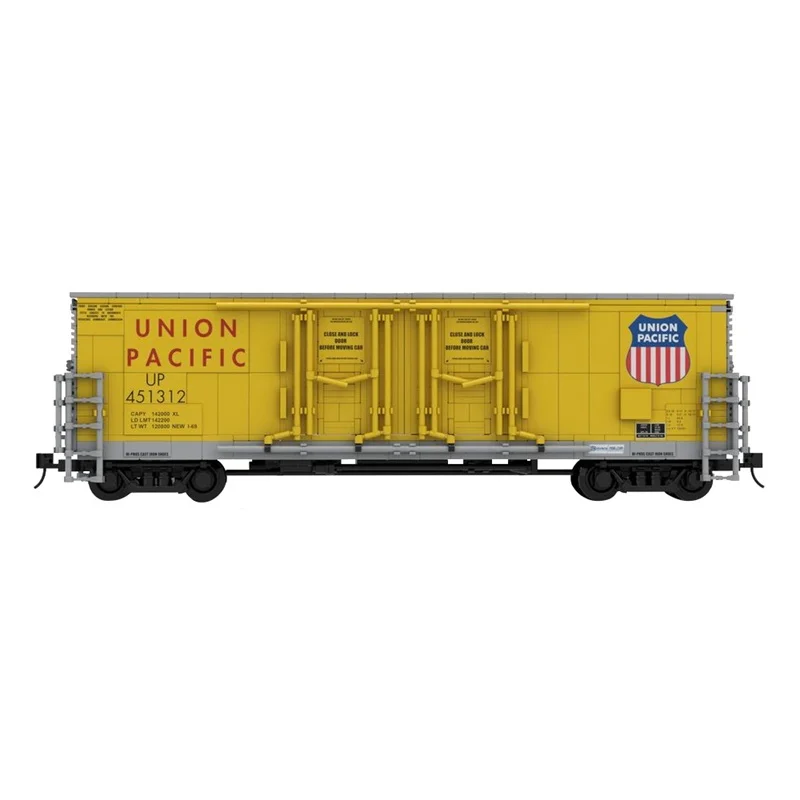 MOC 53ft Evans Double Plug Union Pacific Model Building Blocks Set Train Railway Bricks Leisure Toys Kids Gifts Military Cars