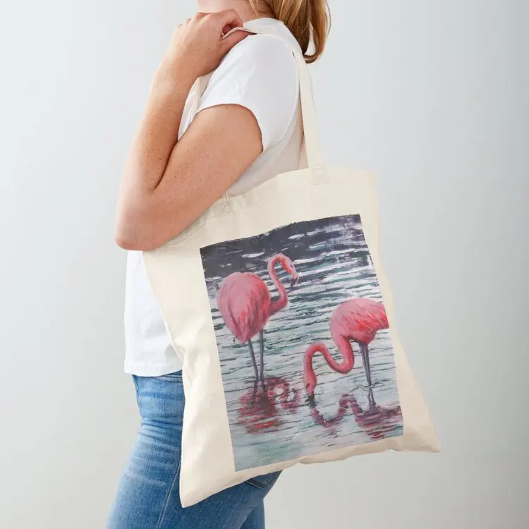 

Flamingoes Tote Bag hand bag reusable shopping bag Candy bags shopper women canvas