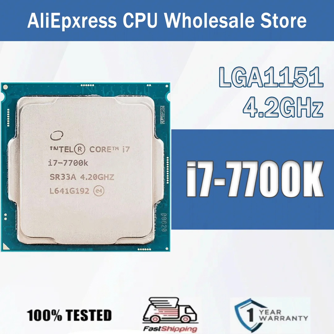 Intel Core i7-7700K 4.2GHz 4 cœurs 8 fils 8M 91W i7 7700K ordinateur processeur d'unité centrale serveur LGA1151