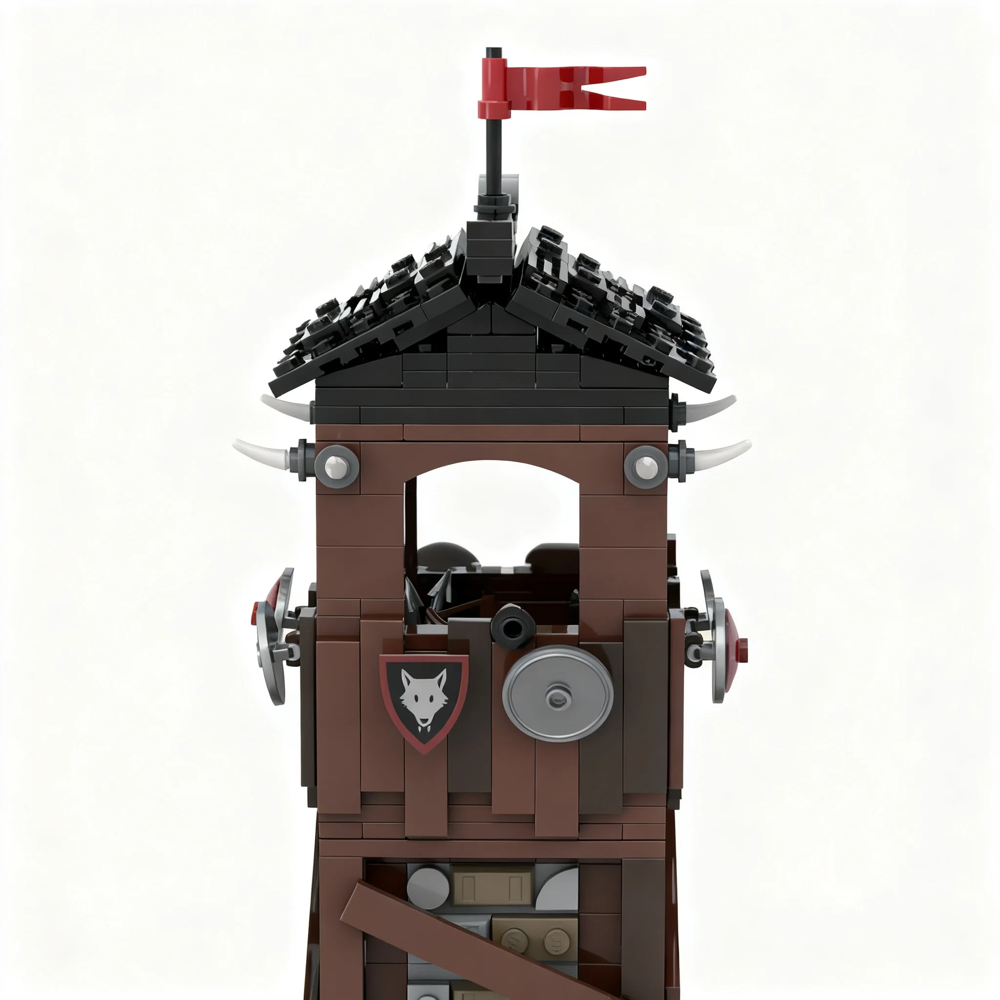 915pcs MOC Castle Wolfpack Mountain Watchtower Model Building Blocks Christmas Gift Creative For Desktop And Shelf Display Kit