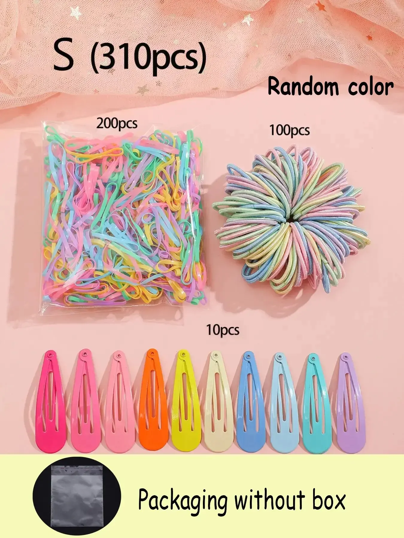 310-480 Pcs New Dopamine Fashion Colored Hair Rope Small Flower Grab Set For Women Children As Gift (Color Random) 2024