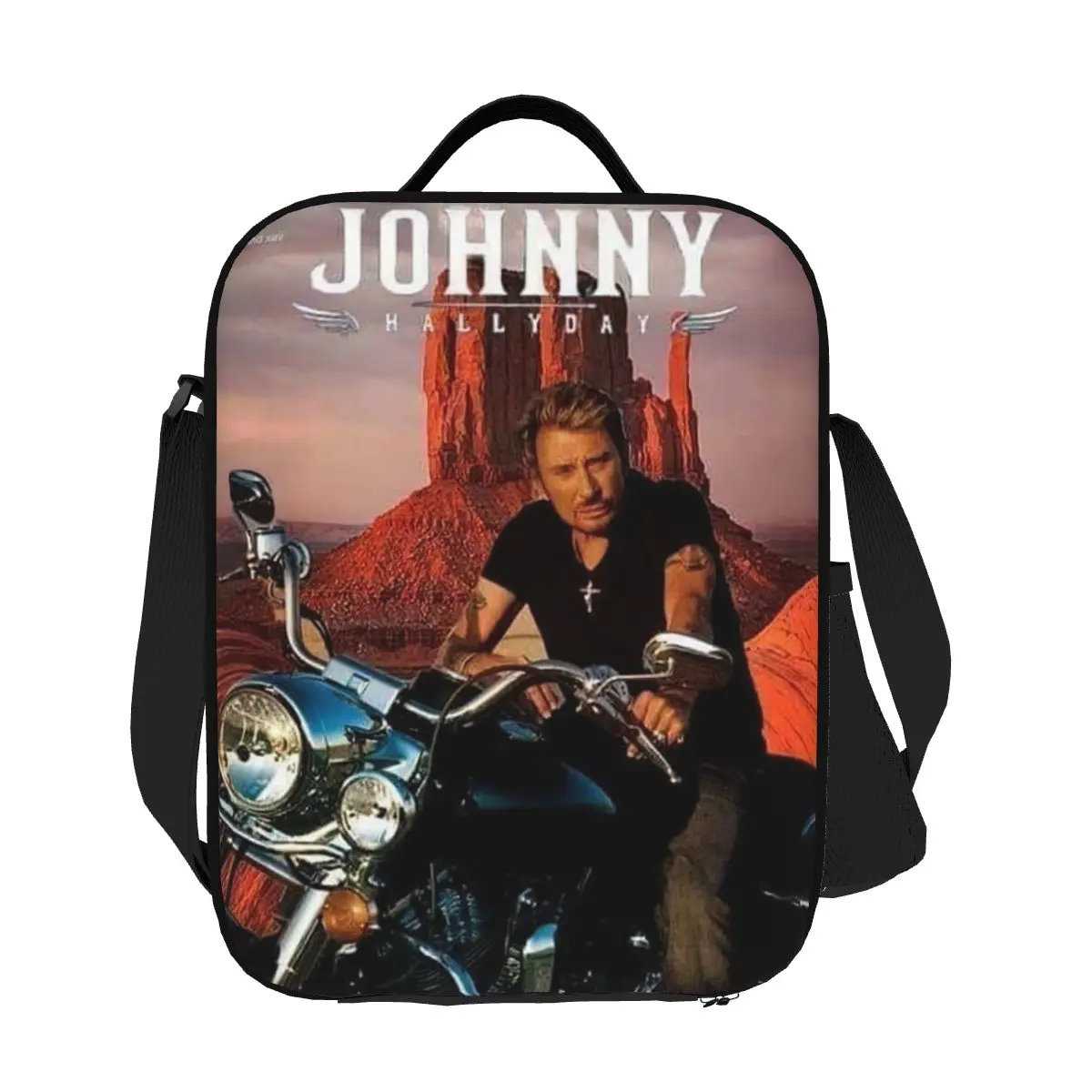 

Изготовленная на заказ мотоциклетная сумка для обеда Johnny Hallyday, женские термохолодильники, изолированные ланч-боксы для офиса для взрослых