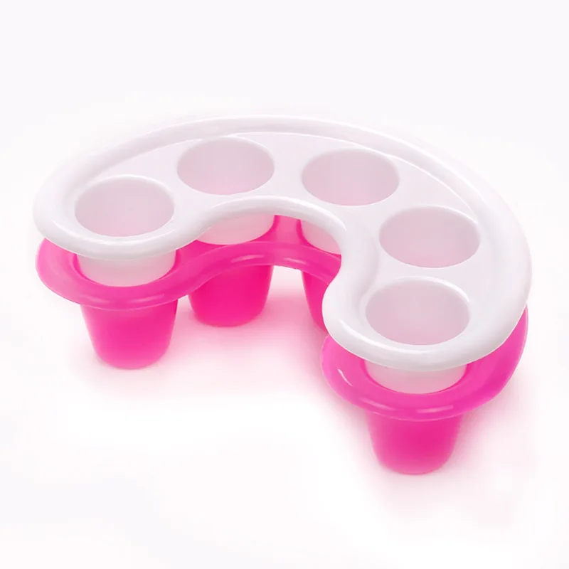 5Pcs Nail Removal Soaker Bowls Plastic 5-hole Armor Removal Containers Clean Hands Care Nails Tools