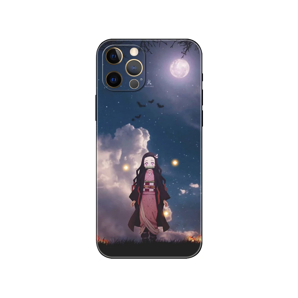 Nezuko ，phone case for iphone，14 se 6 6s 7 8 plus x 10 XR XS 11 12 13 mini pro MAX black tpu back cover