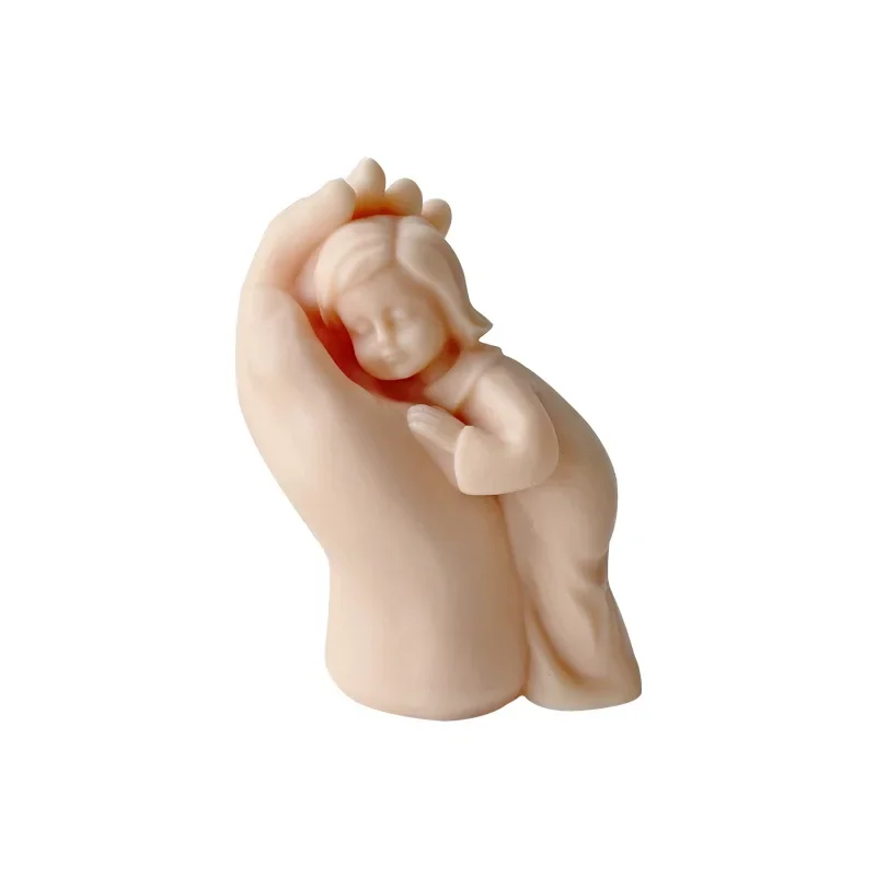 

New Mother's Hand Aromatherapy Candle Silicone Mold Little Girl Plaster Candle Mould Cake Candy Chocolate Tools