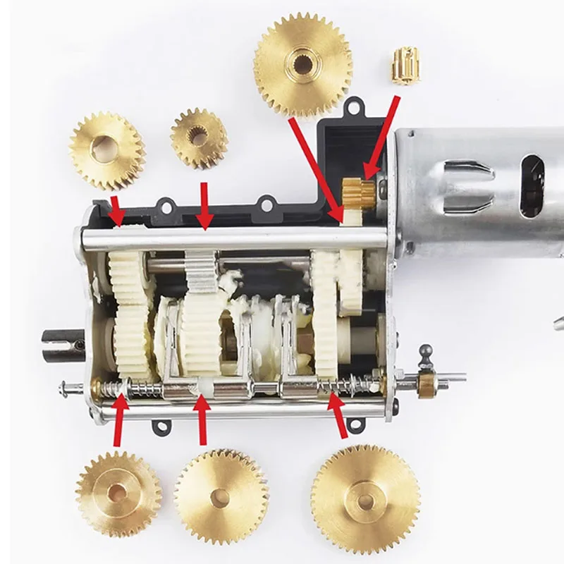 7pcs Brass Gearbox Gear Set for 1/14 Tamiya RC Truck SCANIA 770S R620 VOLVO 3363 1851 MAN Car