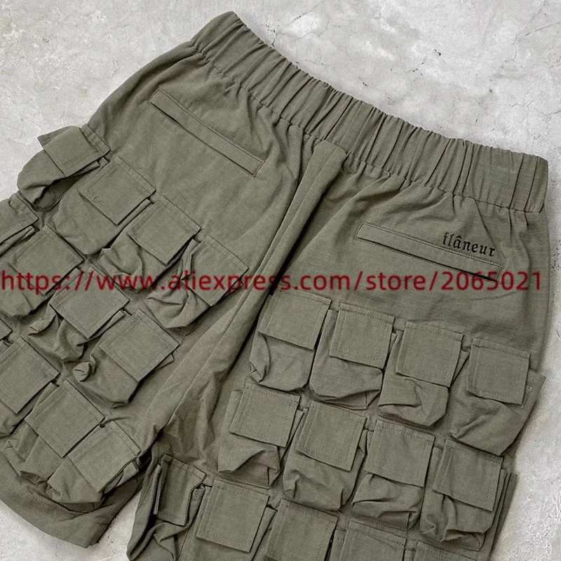 Flaneur 58 Pocket Cargo Work Shorts Men Women Ultra Multi Pocket Functional Drawstring Breeches