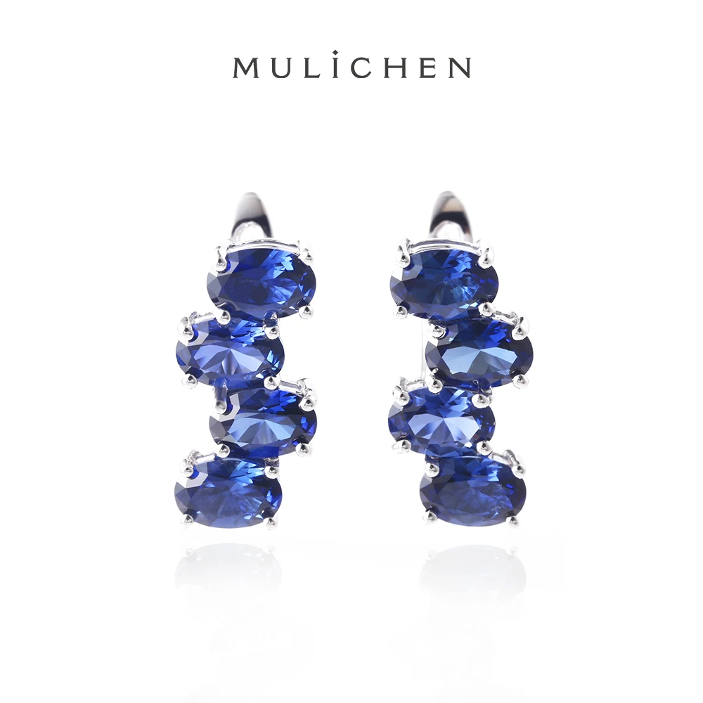 

925 Silver Sapphire Earring Popular High Quality Boutique Products Jewelry for Party Woman Earring