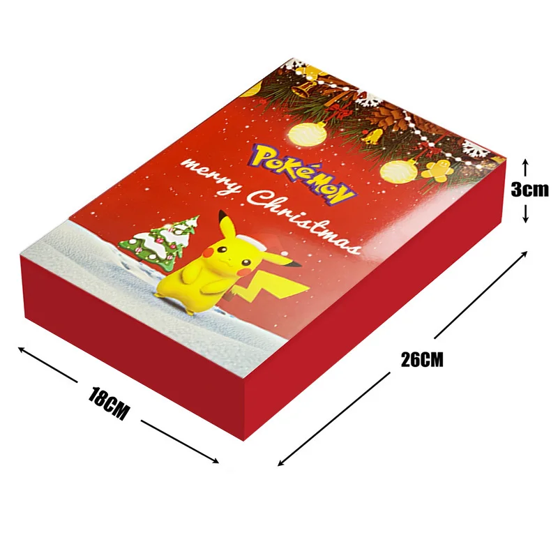 شخصيات لعبة Pokemon Kawaii Pikachu للأطفال ، صندوق فارغ ، تقويم مجيء عيد الميلاد ، أحمر ، أخضر ، أصفر ، هدية عيد الميلاد ، أولاد ، بنات ، فارغة