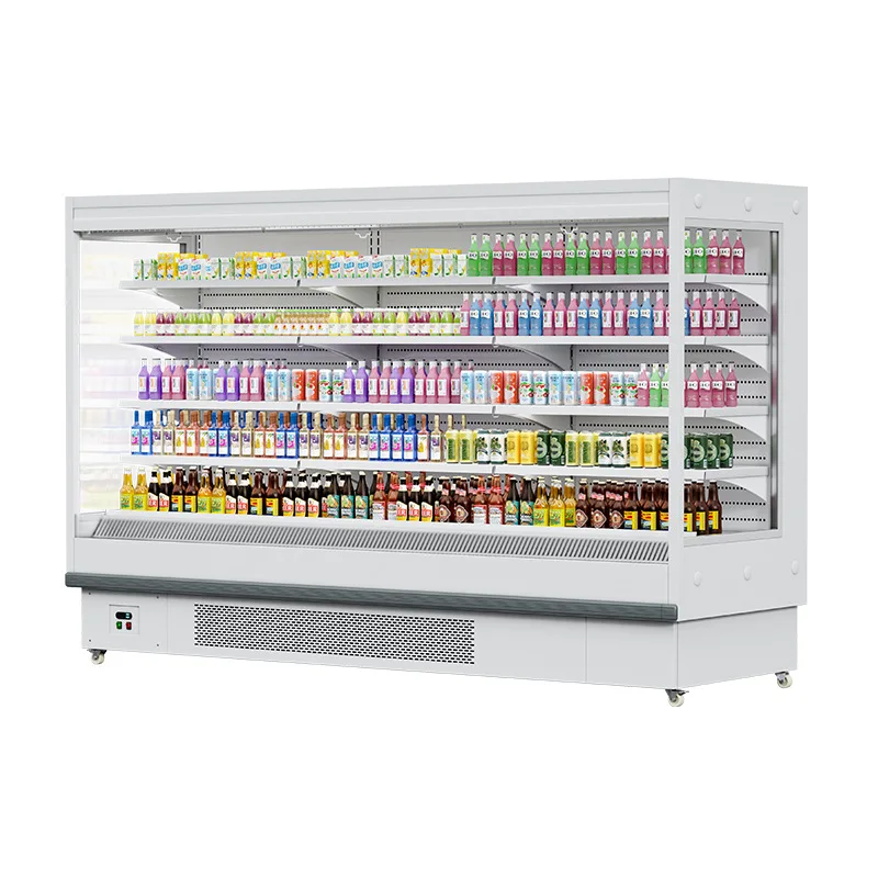 Gabinete de mantenimiento fresco de frutas, supermercado comercial, máquina dividida de 2 metros, vitrina refrigerada, gabinete de pedido caliente picante