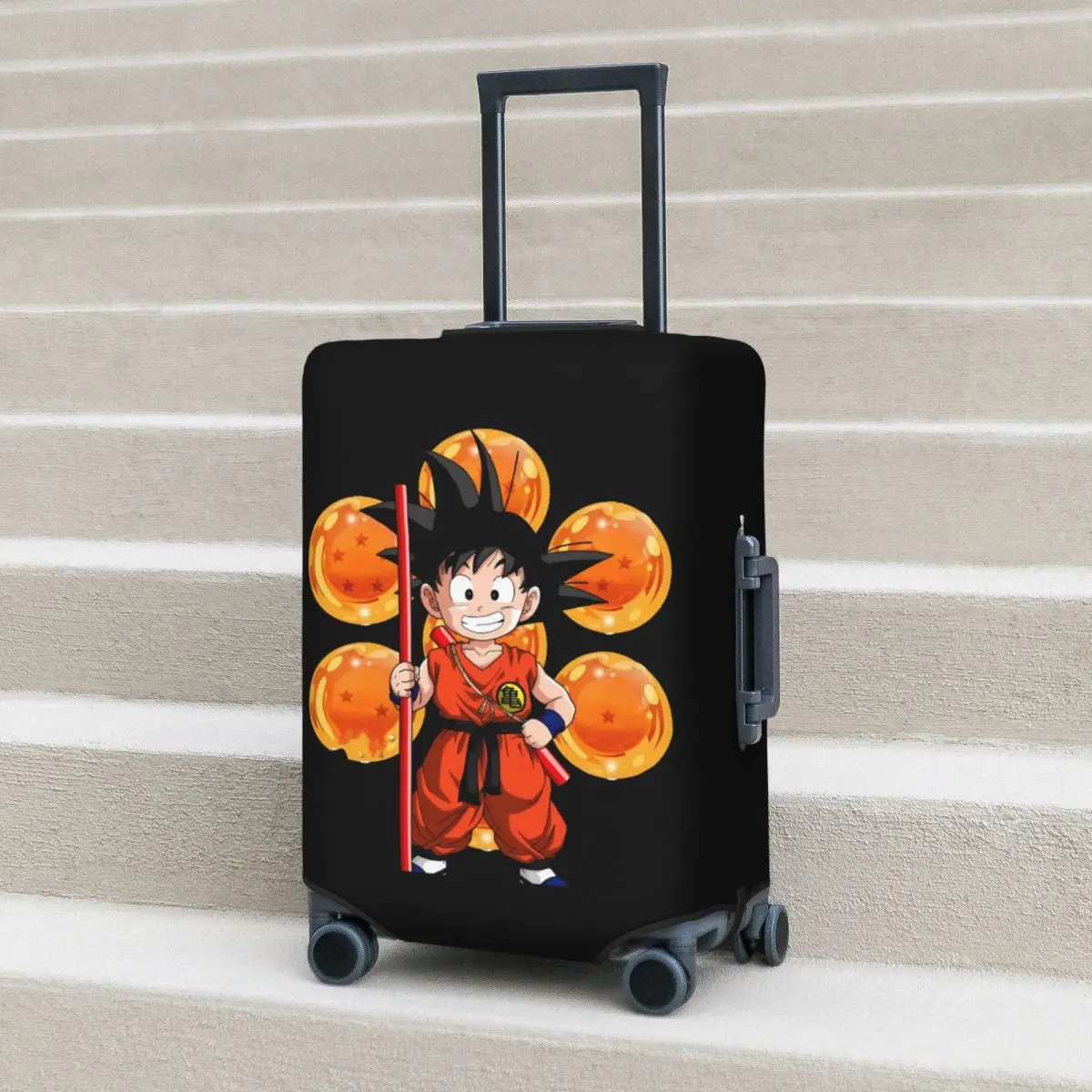 

Floral Goku Pattern Dragon Ball Suitcase Cover Business Vacation Elastic Luggage Case Protection