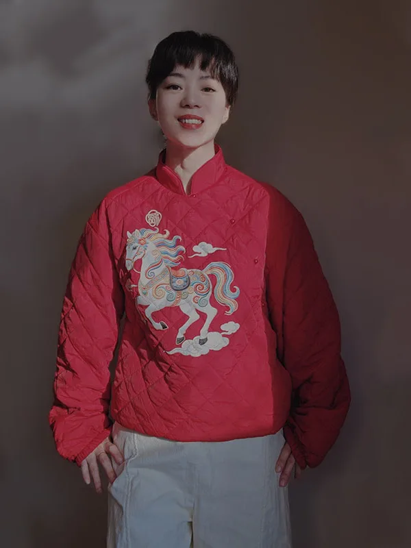 

Женский топ из хлопка с 3D-печатью «Красное пламя» (Год Луи по китайскому зодиаку), оригинальный дизайн, традиционный китайский стиль