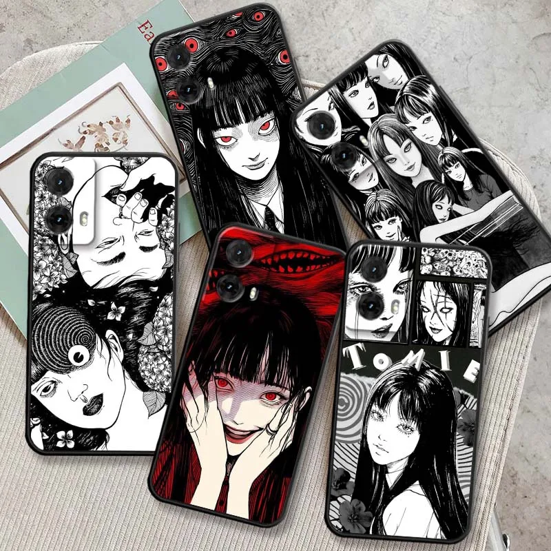 

Horror animation ito junji Phone Case For Motorola G85 Edge 50 G24 G35 G14 G04 40 G72 G34 G31 G Stylus G54 G13 G32 5G Black