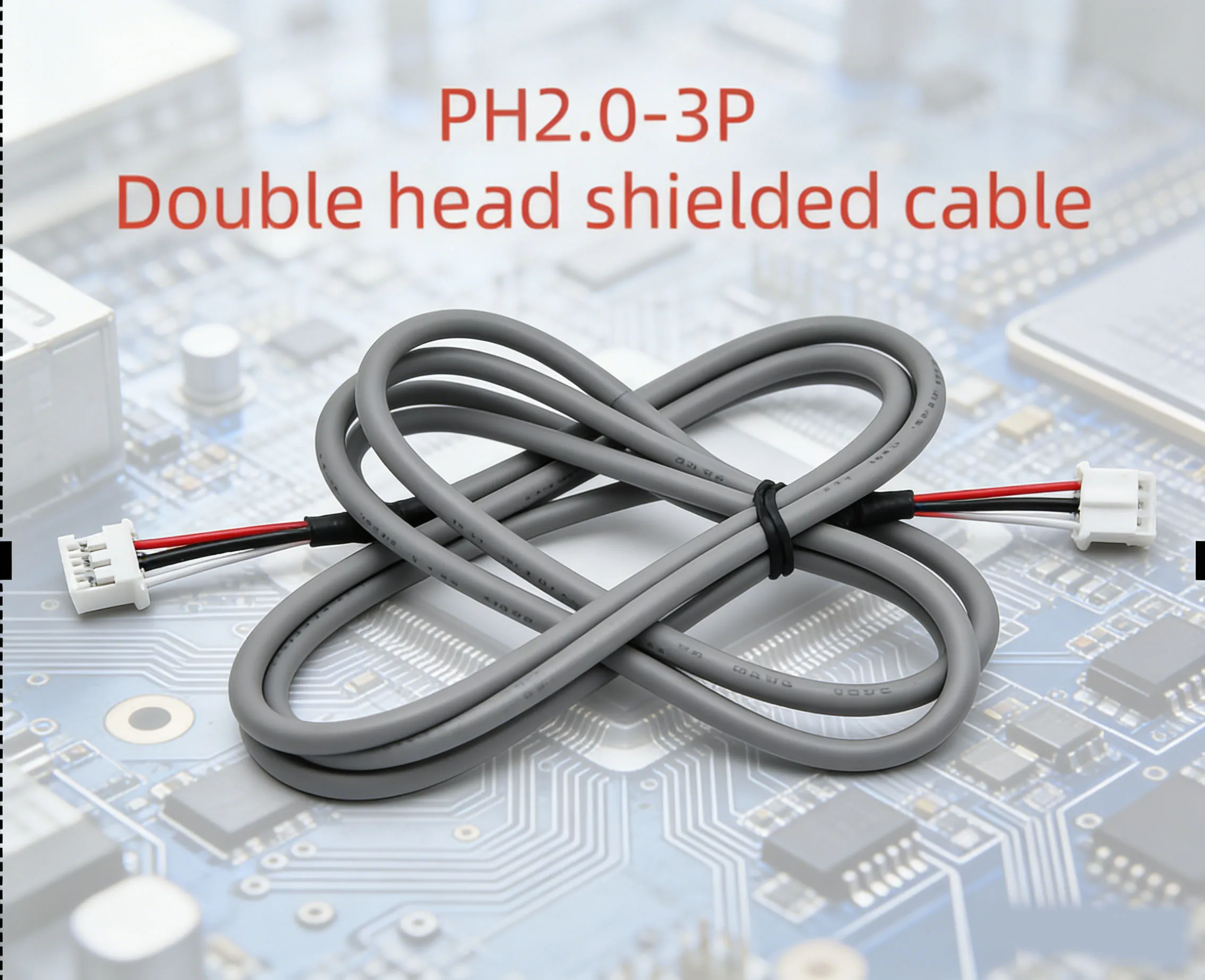 5pcs 3Pin Double-head Shielded Audio Cable - PH2.0-3P Connector, DIY Power Amplifier Front-stage Audio Signal Wire