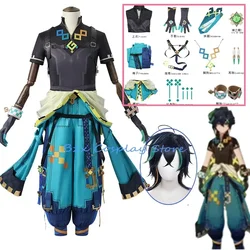 Kinich Cosplay Uniform Game Genshin impact Turnfire Hunt Costume Wig Kinich Play Clothing Suit Party Role Play Outfit for Men