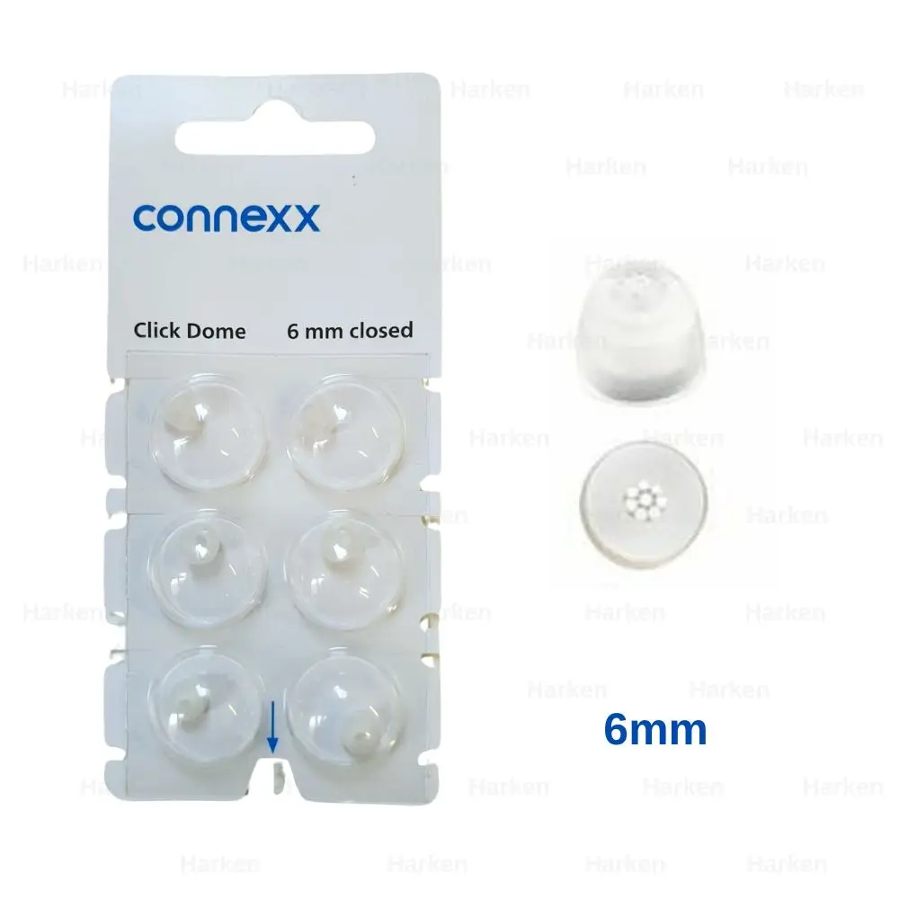 6Pieces Signia Click Connexx Original Silicone Ear domes ,for  Signia Rexton Vibe CIC ITC and RIC Model Hering Aids