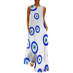 Evil Eye Art Dress Art Elegant Maxi Dress Street Fashion Bohemia Long Dresses Female Sleeveless Printed Oversized Clothes