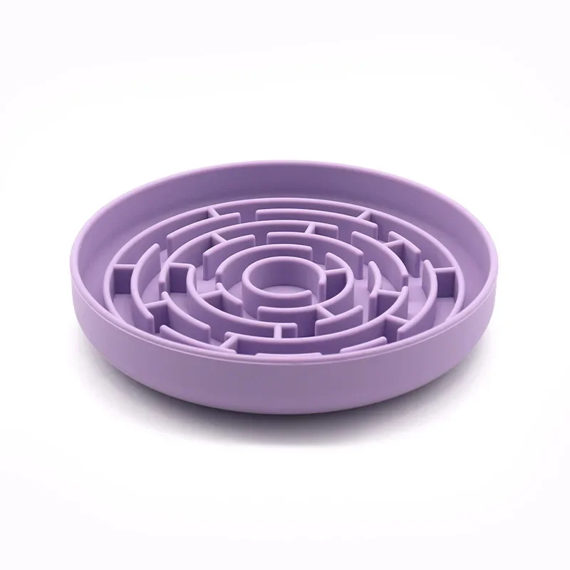 Slow Food Bowl Pet Supplies Cat Anti-Knockover Anti-Slip Food Feeder Puppy Anti-choking Silicone Food Plate Dog Accessories