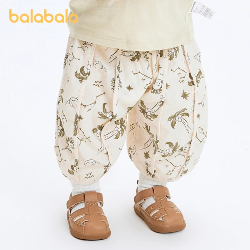 Balabala Baby Pants Boys Girls Long Pants Infant Casual Pants Pants 2024 Summer New Collection Thin and Fashionable