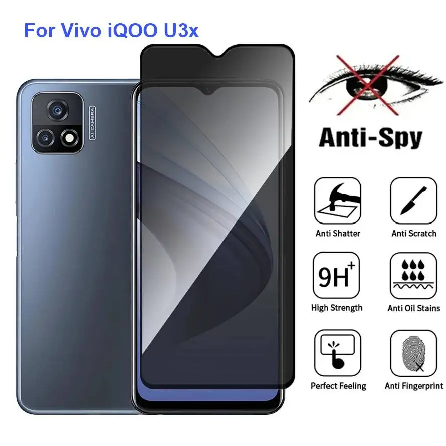 

Vivo Iqoo U3x V2061A Anti Spy Privacy Tempered Glass Protector Compatible For Iqoou3x Full Cover Screen Phone Film