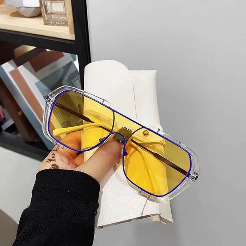 Cyberpunk Oversized Square Sunglasses Fashion Protection Futuristic Design High Quality Statement Piece Unconventional Eyewear