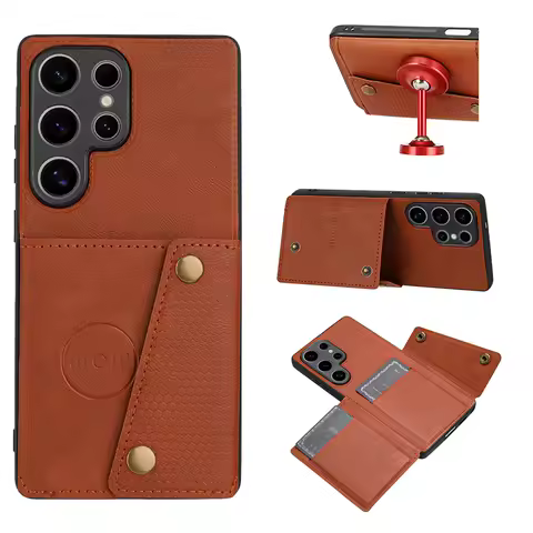 Multi Card Holders Wallet Case for Samsung S25 S24 S23 S22 Ultra S21 Plus Note 20 A56 A36 A26 A16 Leather Back Phone Cover Cases