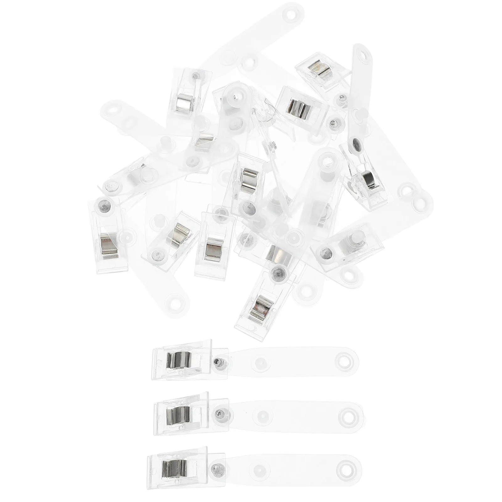 20Pcs Metal Chest Card Clip Badge Holder Double Hole Name Tag Clips Easy Attachment Work Id Accessory Metal Chest Card Clip