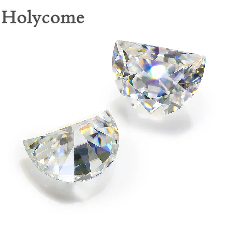 Holycome Half Moon Small Size Brilliant Cut  D Color VVS1 Loose Moissanite Stone Diamond Test Positive Wholesale DIY Beads Charm