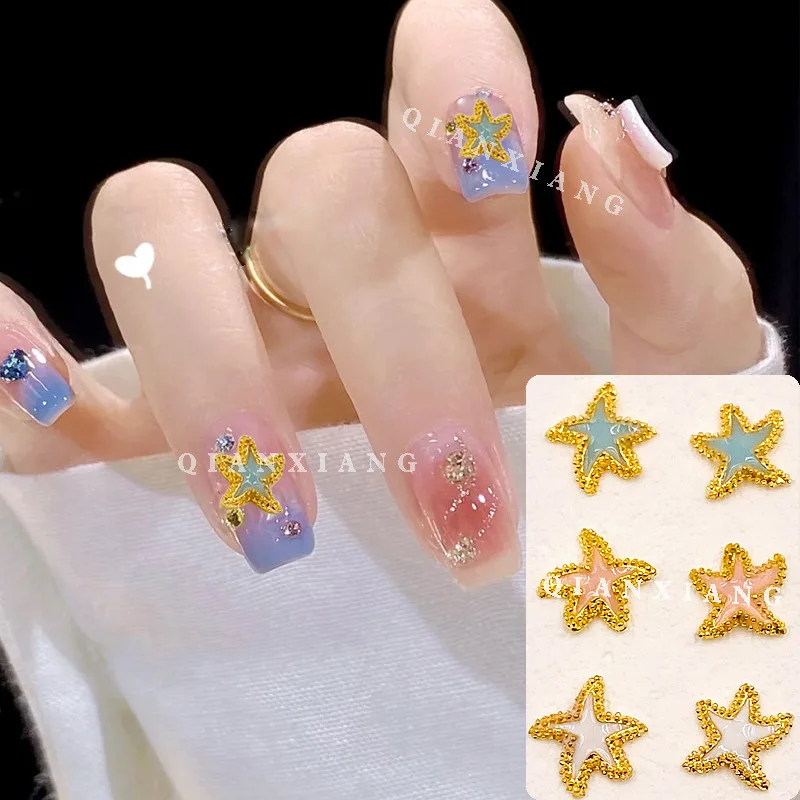 10pcs/lot New Japanese and Korean Nail Alloy Jewelry Hot Sale Ocean Wind Beach Starfish Metal Nail DIY Decoration