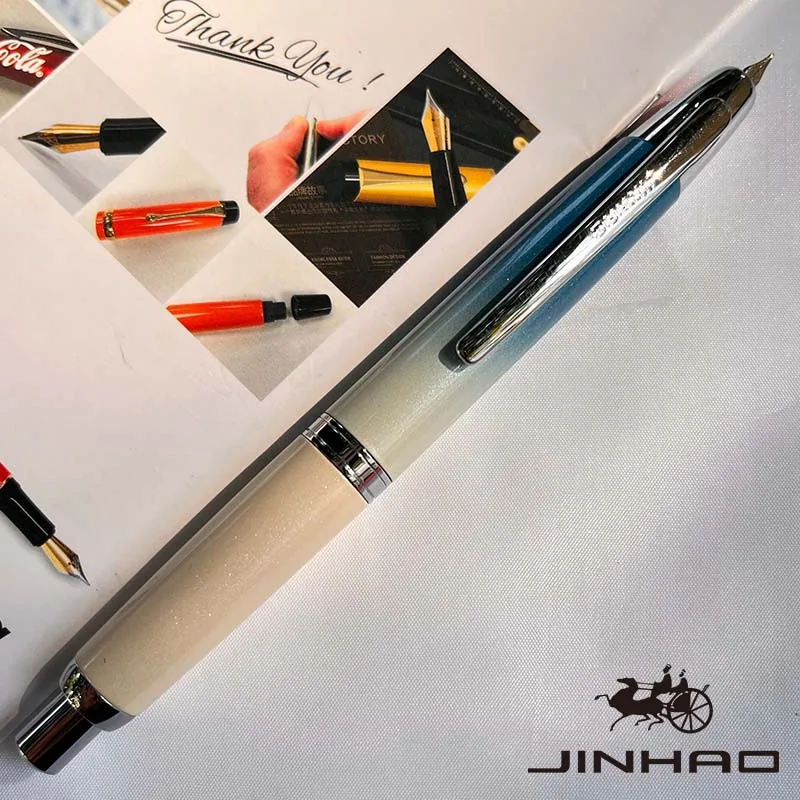 JINHAO 10-pers Vulpen Intrekbare EF/F-punt Metaal met clip Schrijven Inkt Pen Converter Schoolbenodigdheden Briefpapier PK A1 A2
