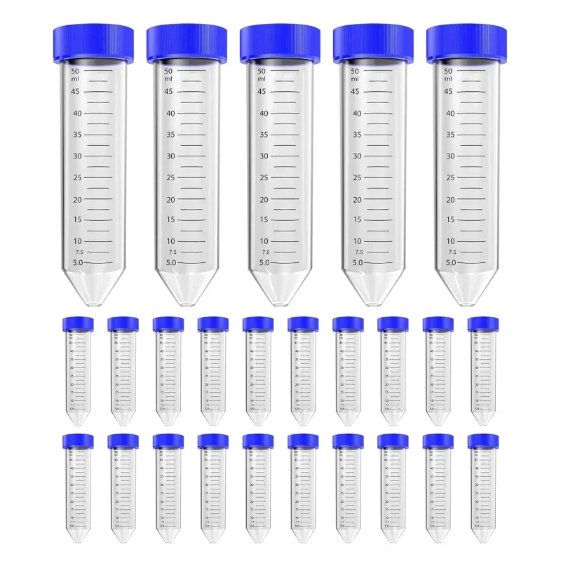 Conical Centrifuge Tubes 50mL, 300Pcs EO Sterile Polypropylene Leak-Proof Screw Caps, Plastic Graduated and Write Marks Lab Test