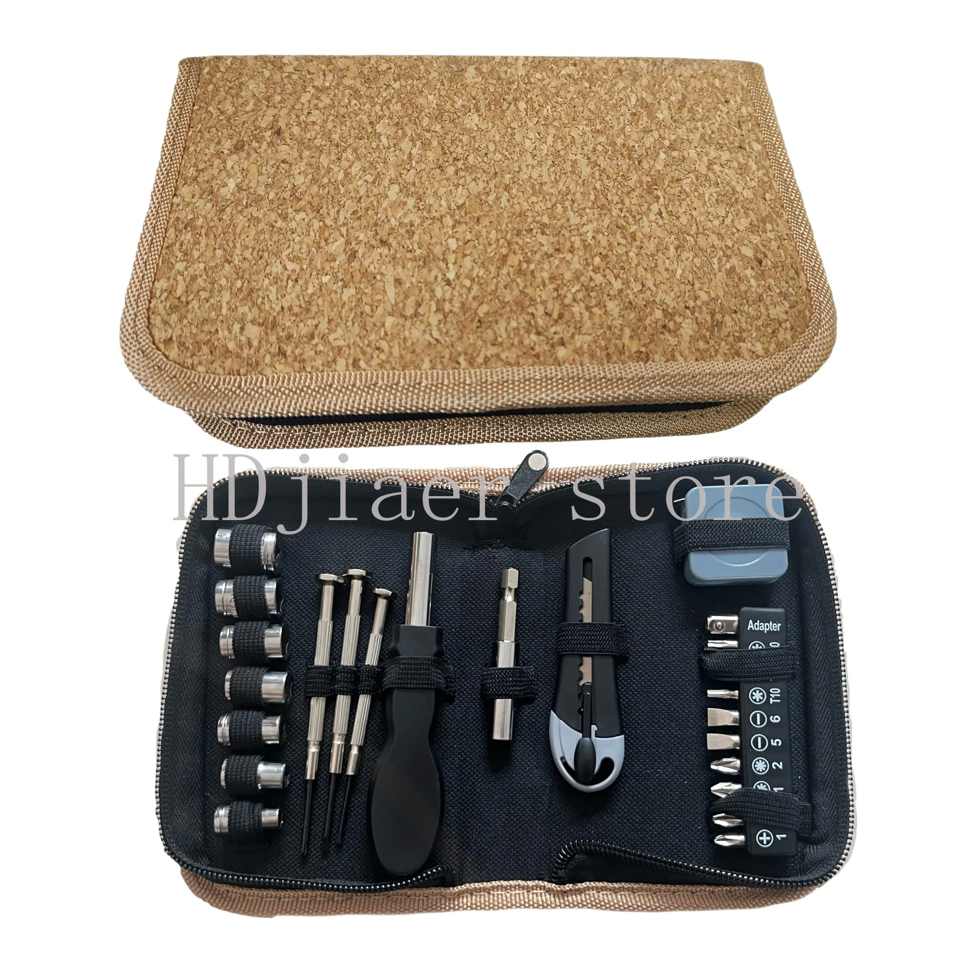 

Wood Grain Tool Bag Hand Tool Set Home Assembly and Disassembly Tool Cloth Bag Promotional Gift